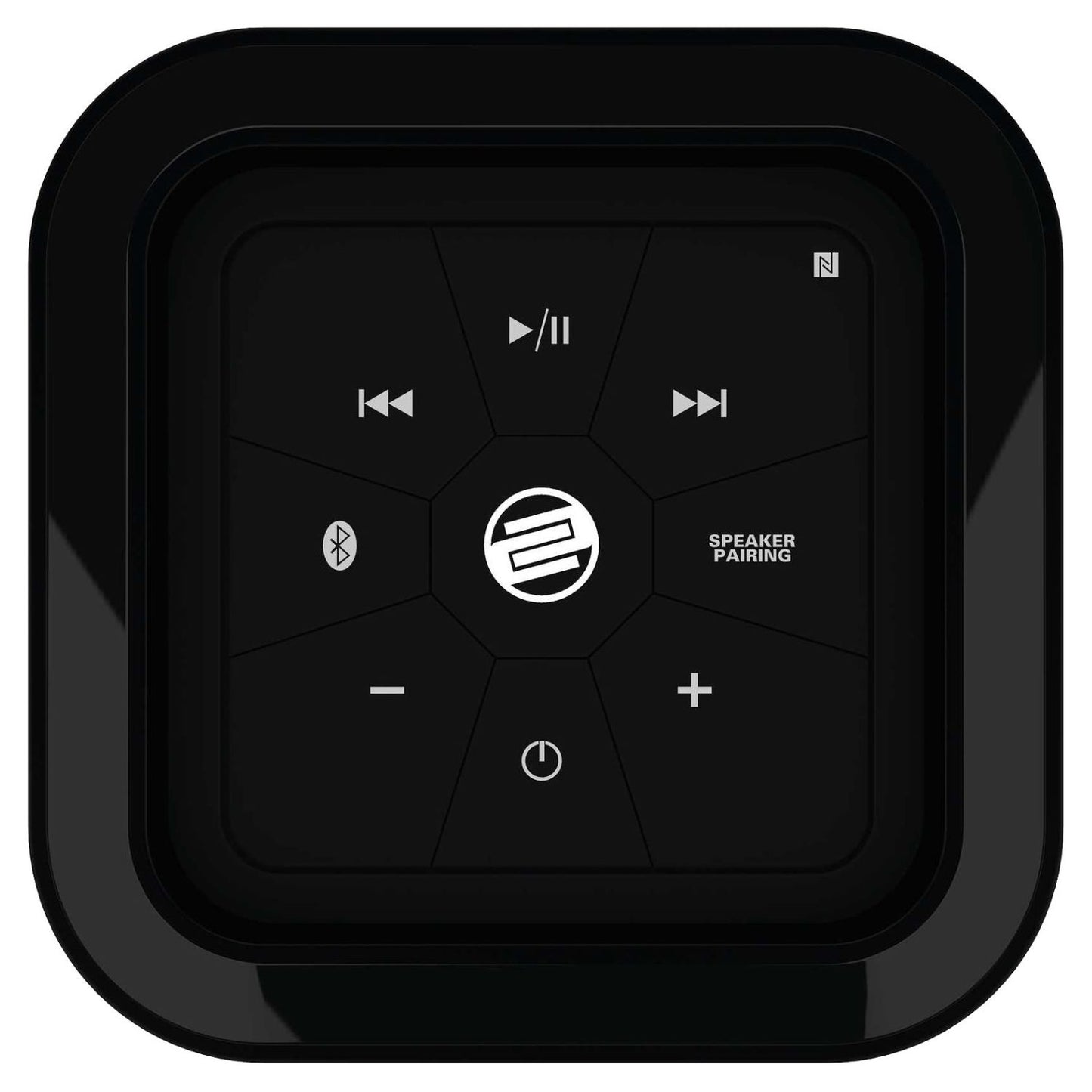 Top controls view of Reloop Groove Blaster BT Portable Bluetooth Speaker on white background