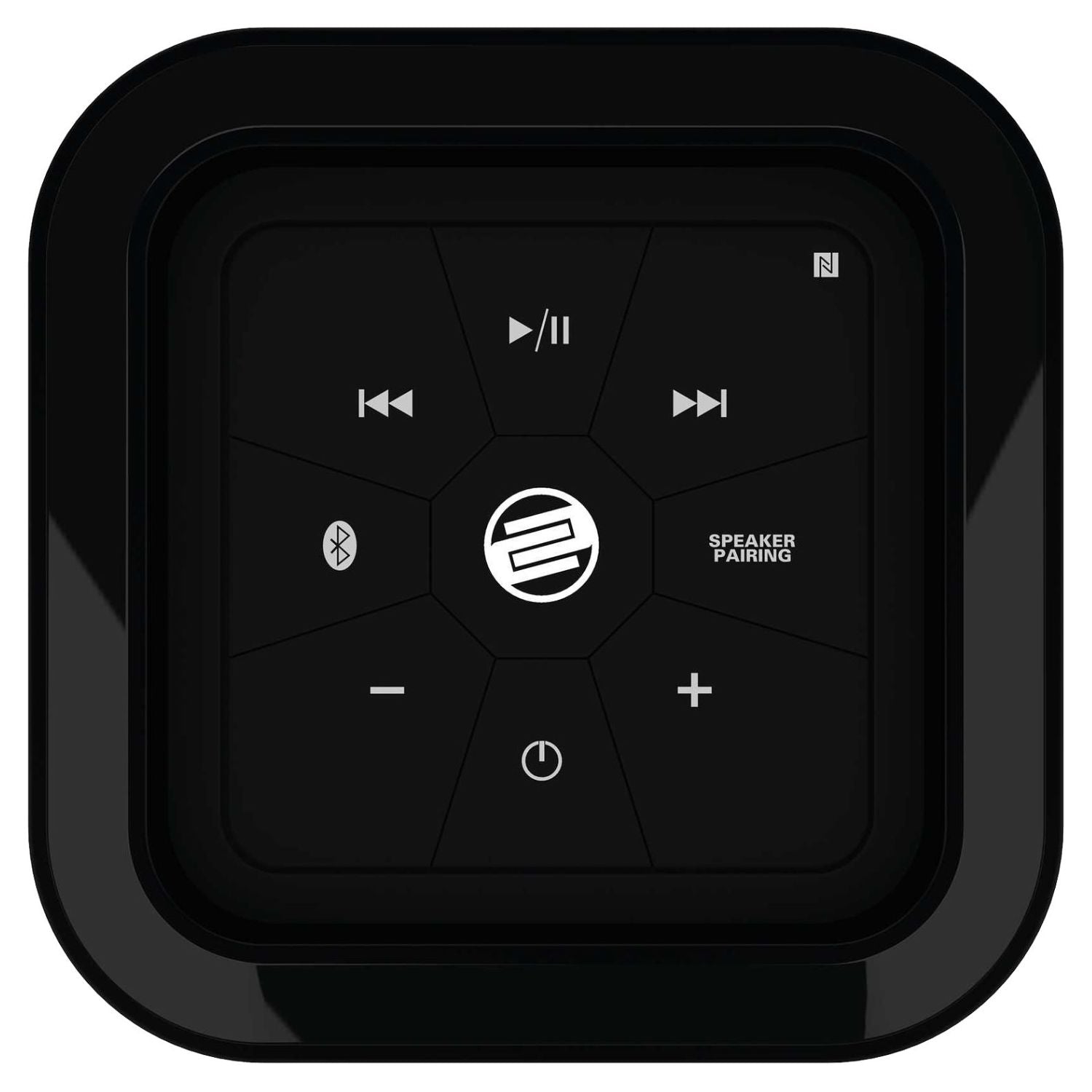 Top controls view of Reloop Groove Blaster BT Portable Bluetooth Speaker on white background