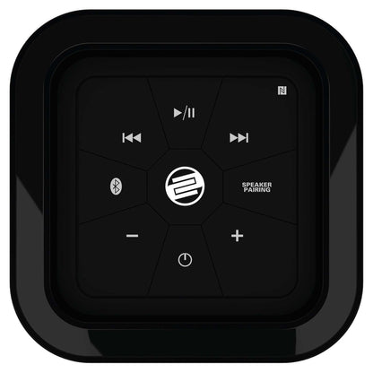 Top controls view of Reloop Groove Blaster BT Portable Bluetooth Speaker on white background