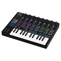 Angled front view of Reloop Keypad Pro Compact Controller Workstation on white background