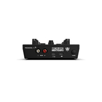 Top ports view of Reloop Mixtour Pro Portable Performance 4-Deck DJ Controller on white background