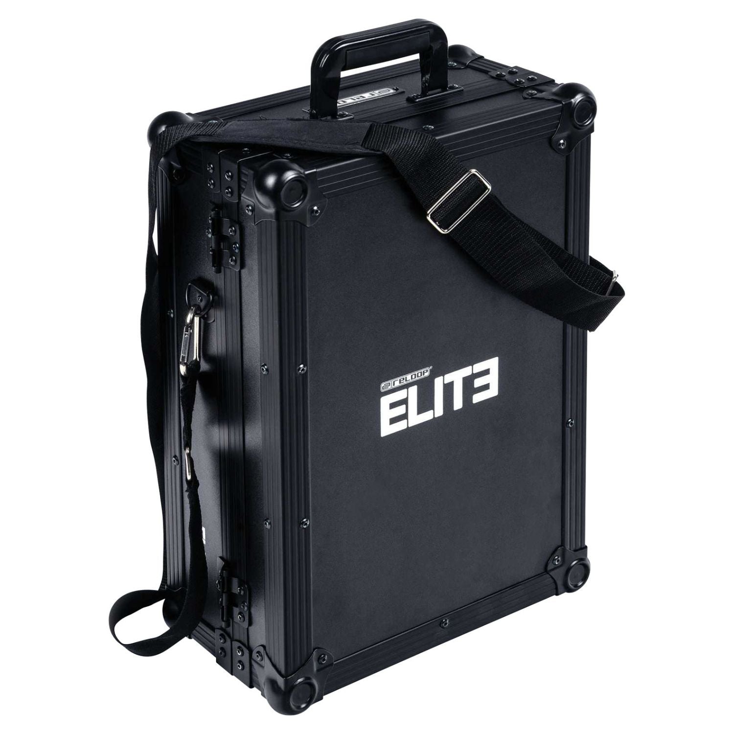 Angled front view of Reloop Premium Battle Mixer Case on white background