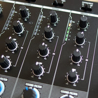 Close up knobs view of Reloop RMX-44 BT 4-Channel Bluetooth DJ Club Mixer