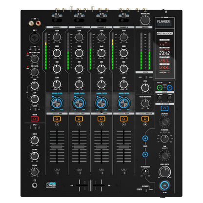 Front view of Reloop RMX-95 Digital Club Mixer on white background