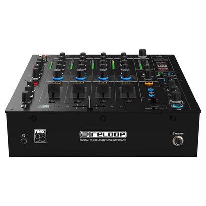 Bottom ports view of Reloop RMX-95 Digital Club Mixer on white background