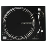 Top view of Reloop RP-1000 MK2 Belt-Drive Turntable System on white background