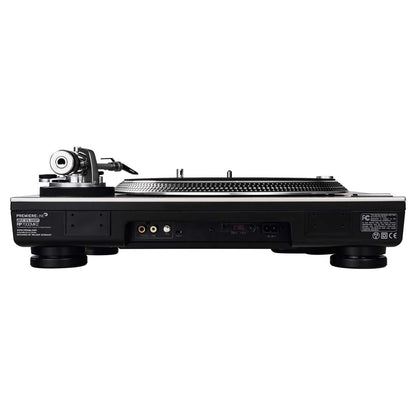 Top ports view of Reloop RP-7000 MK2 Professional Upper Torque Turntable System Silver on white background