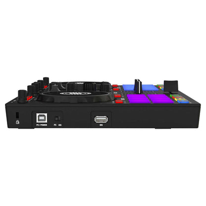 Left side ports view of Reloop Ready Portable Performance Controller for Serato on white background