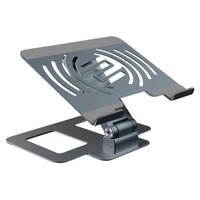 Angled front view of Reloop Stand Hub Pro 10-in-1 Multimedia USB-C Docking Stand on white background