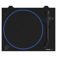 Front view of Reloop Turn 7 Premium Belt Drive USB Turntable System on white background