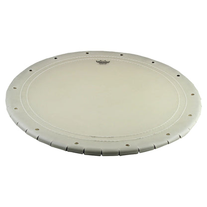 Front view of Remo Taiko Drumhead Nagado Daiko Nuskyn 20“ Outer, 16” Crown, Light on white background