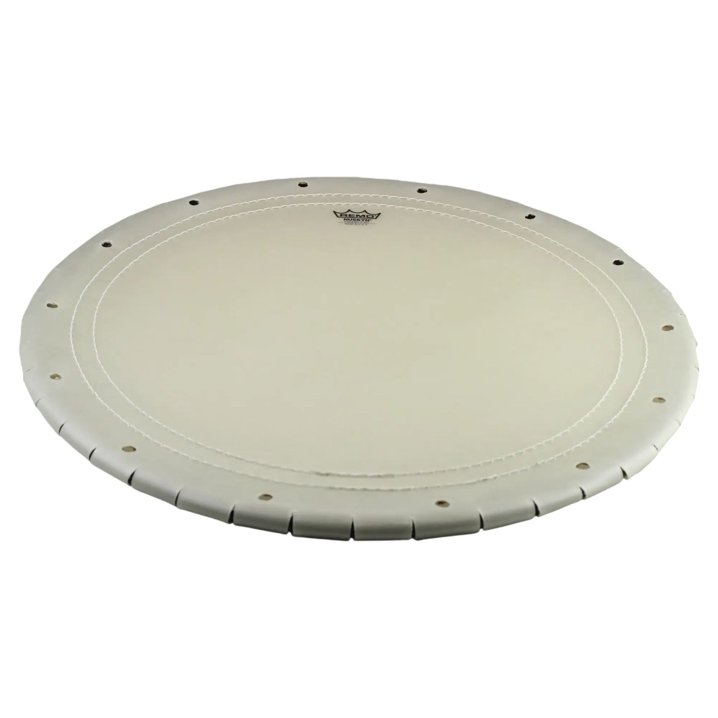 Front view of Remo Taiko Drumhead Okedo Daiko Stitched Nuskyn 24“ Outer, Light on white background