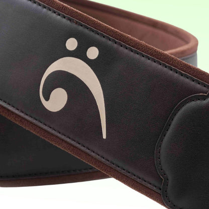 Close up view of RightOn Fakey Bass Strap on green background