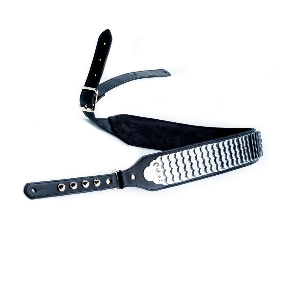 Slightly extended view of RightOn Legend J.L. Python Guitar Strap on white background