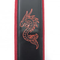 Close up view of RightOn Whole Lotta Love Guitar Strap on white background