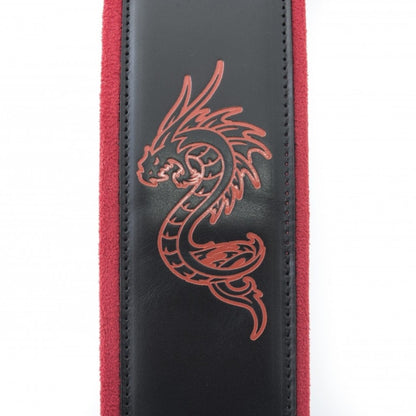 Close up view of RightOn Whole Lotta Love Guitar Strap on white background