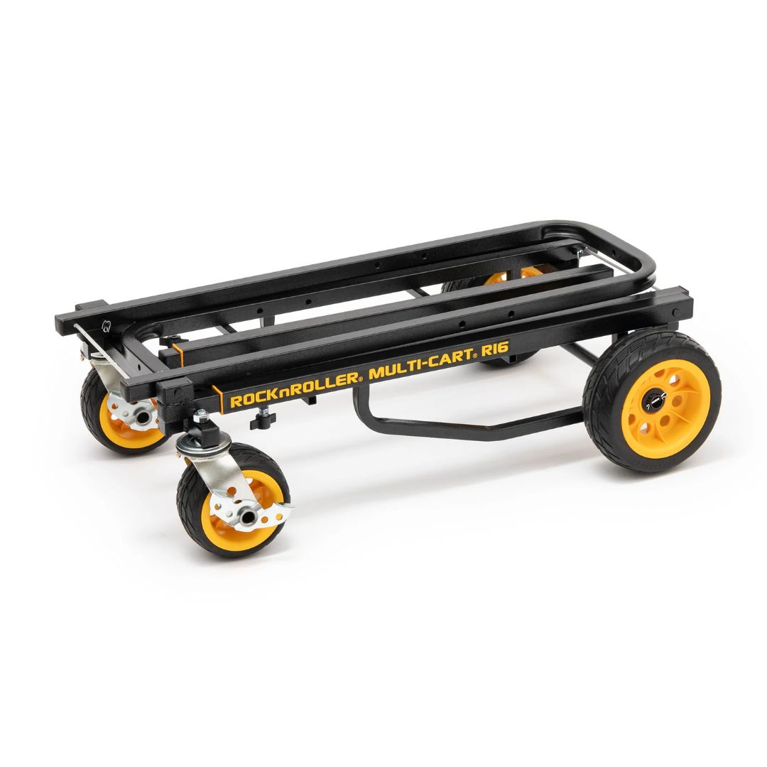 Black and yellow multi-cart rig with 'RocknRoller' branding on a white background