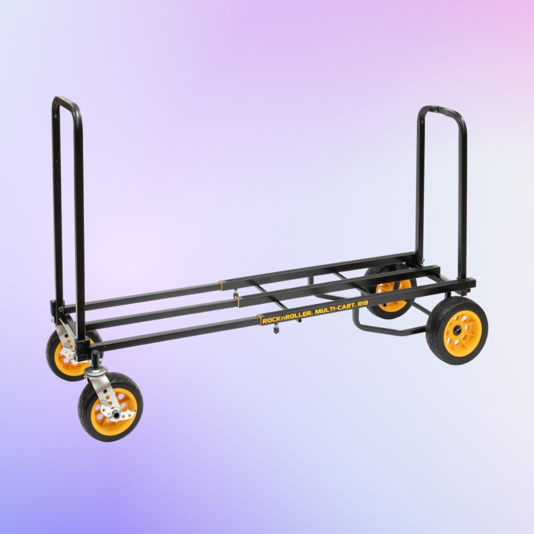Multifunctional cart with wheels on a gradient background