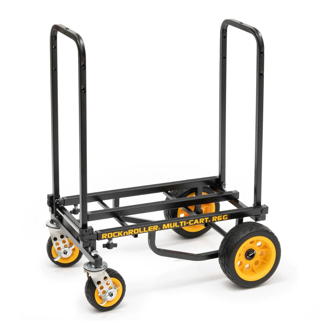 Black and yellow multi-cart with 'Rock n Roller' branding on a white background