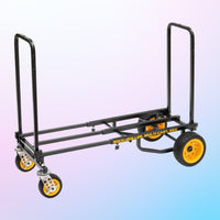 Multifunctional cart with wheels on a gradient background