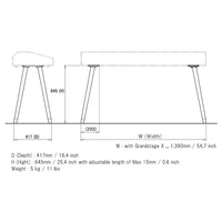 Dimensions of SEQUENZ ST-WGS Keyboard Stand with respective measurements