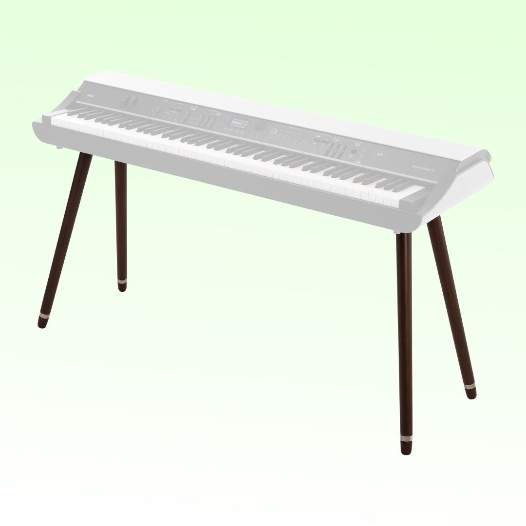 Angled view of SEQUENZ ST-WGS Keyboard Stand on green background