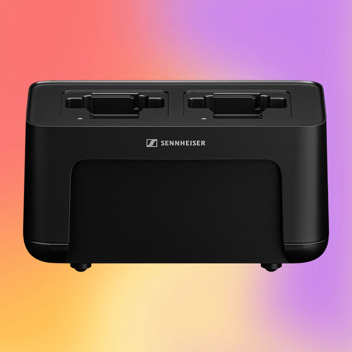 Front view of Sennheiser CHG 70N-C Charger on multicolored background