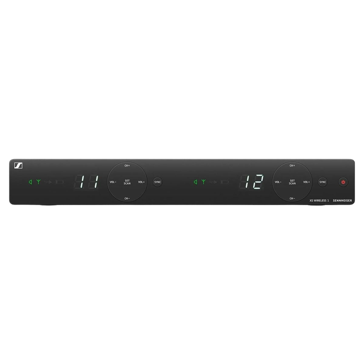 Front view of Sennheiser EM-XSW 1 Dual-A Wireless Receiver on white background