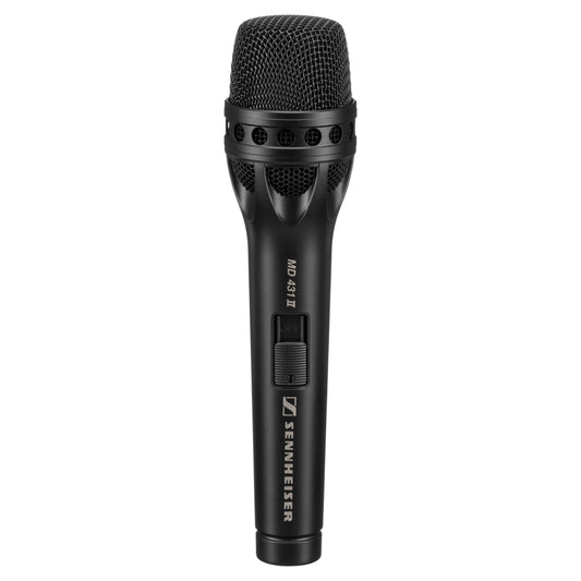 Front view of Sennheiser MD431 II Microphone on white background