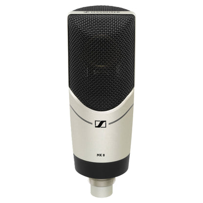 Front view of Sennheiser MK 8 Microphone on white background