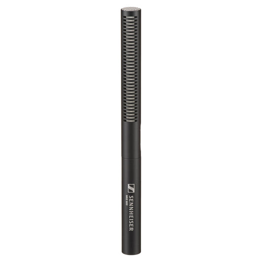 Front view of Sennheiser MKE 600 Shotgun Microphone on white background