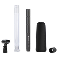 Inclusions of Sennheiser MKH 8018 Stereo Shotgun Microphone on white background