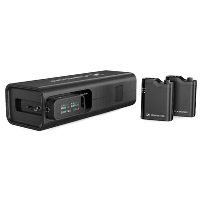 Inclusions of Sennheiser Profile Wireless 2-Channel Set on white background