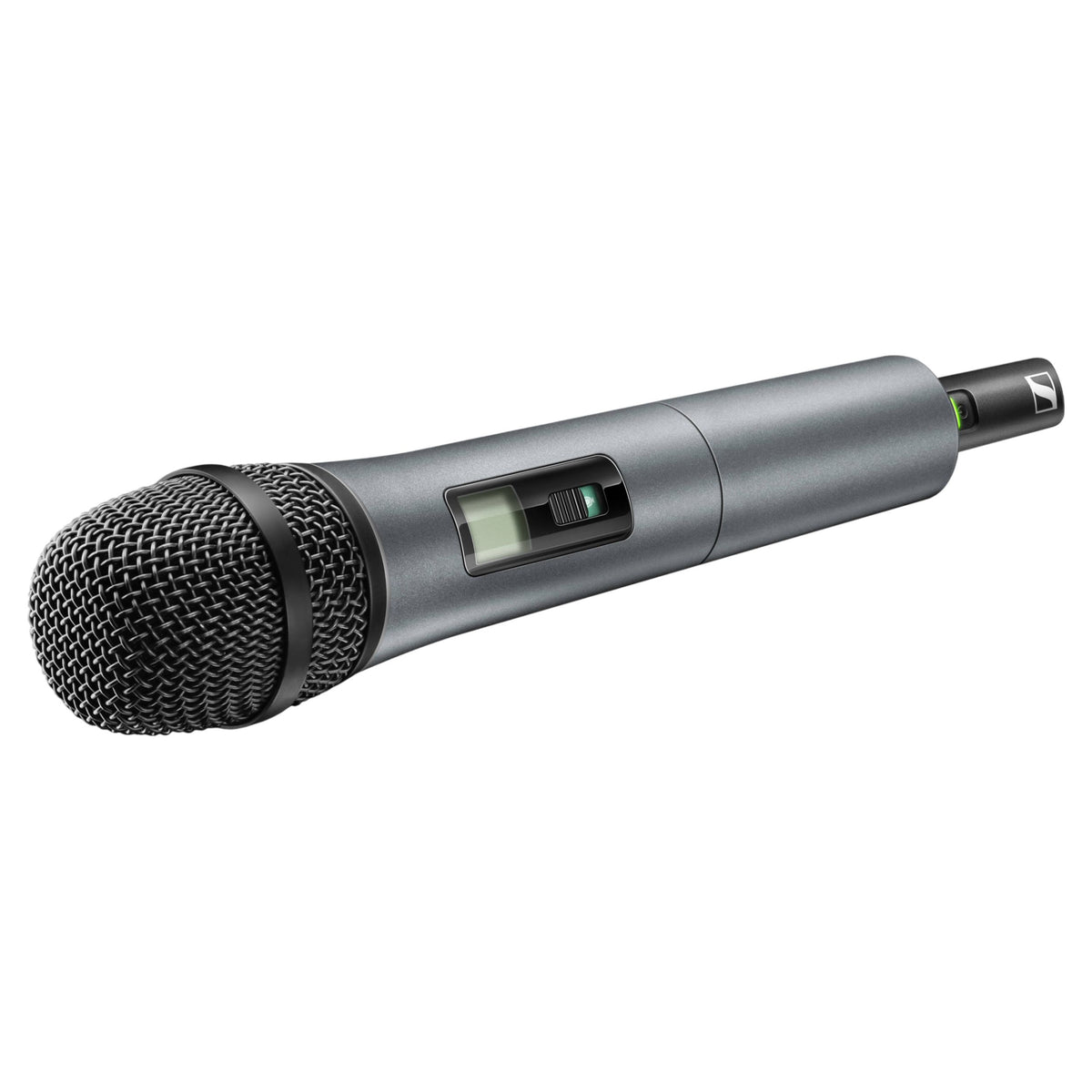 Angled view of Sennheiser SKM 865-XSW-A Handheld Transmitter with e865 Capsule on white background