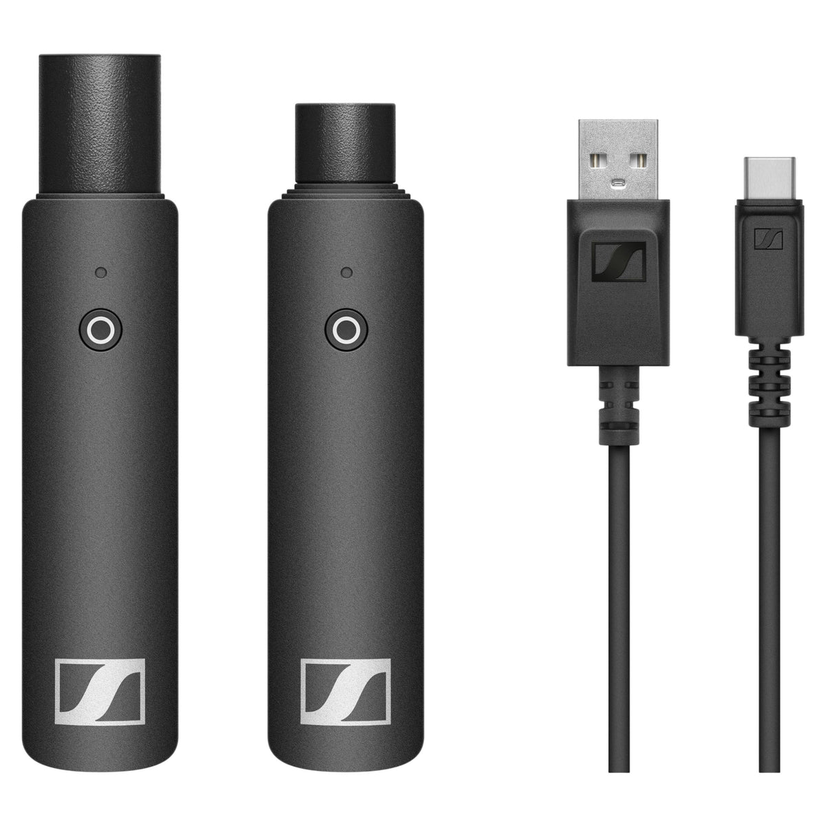 Inclusions of Sennheiser XSW-D XLR Base Set on white background