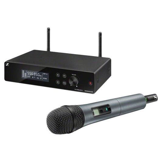 Inclusions of Sennheiser XSW 2-865-A Wireless Handheld Microphone System on white background