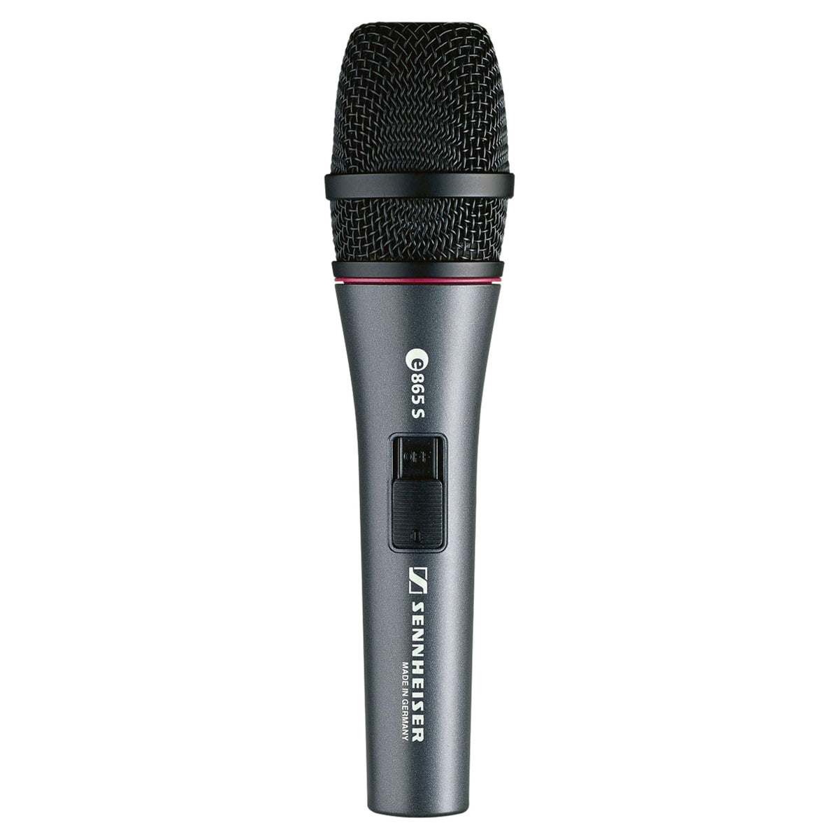 Front view of Sennheiser e 865-S Condenser Vocal Microphone on white background