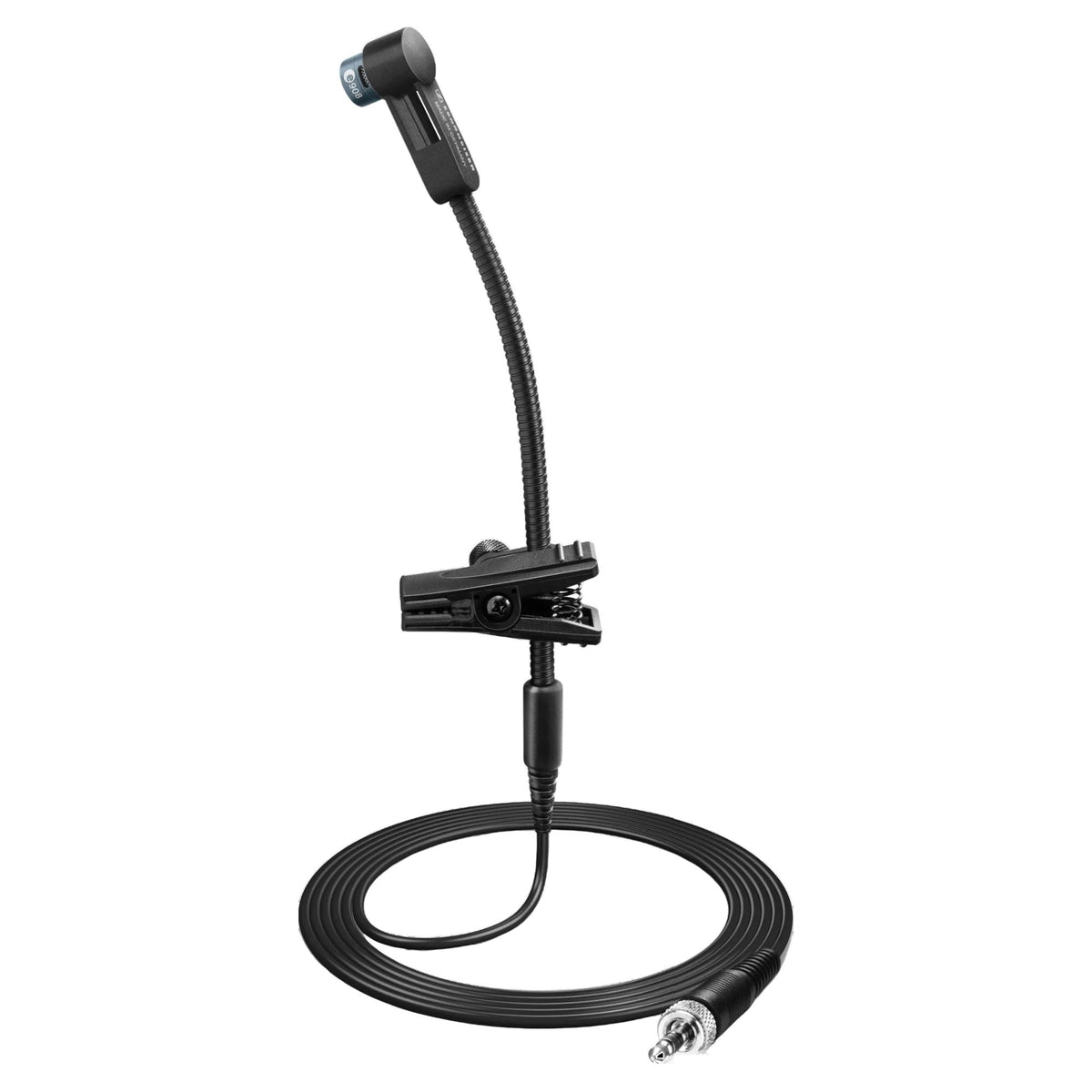 Coiled view of Sennheiser e 908 B Condenser Instrument Microphone on white background