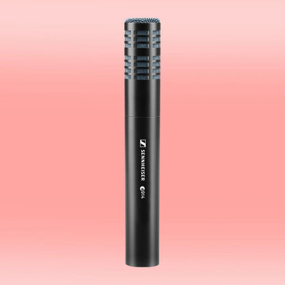 Front view of Sennheiser e 914 Condenser Microphone on pink background