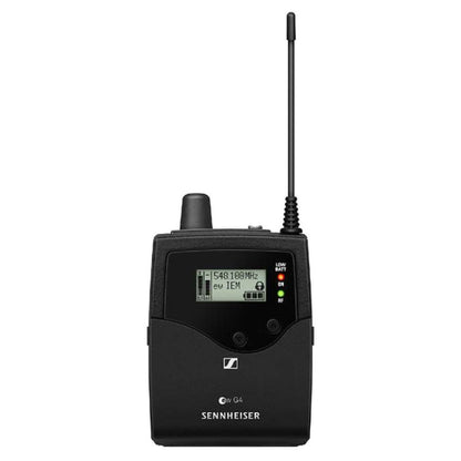 Front view of Sennheiser ew IEM G4-G Wireless Stereo In-Ear Monitoring System Bodypack Receiver on white background