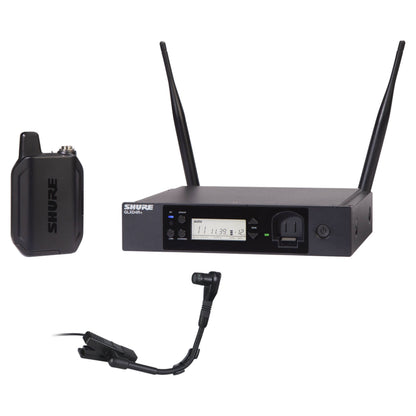 Inclusions of Shure GLXD14R+/B98 Digital Wireless Rack System on white background