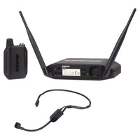 Inclusions of Shure GLXD14+/PGA31 Digital Wireless Headset System on white background