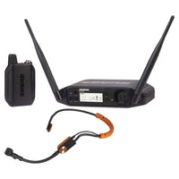 Inclusions of Shure GLXD14+/SM31 Digital Wireless Headset System on white background