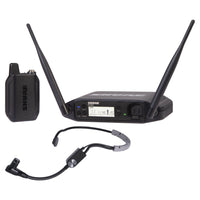 Inclusions of Shure GLXD14+/SM35 Digital Wireless Headset System on white background