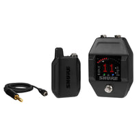 Inclusions of Shure GLXD16+ Digital Wireless Guitar Pedal System on white background