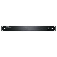 Front view of Shure GLXD+FM Dual-Band Wireless Frequency Manager on white background