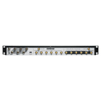 Rear ports view of Shure GLXD+FM Dual-Band Wireless Frequency Manager on white background