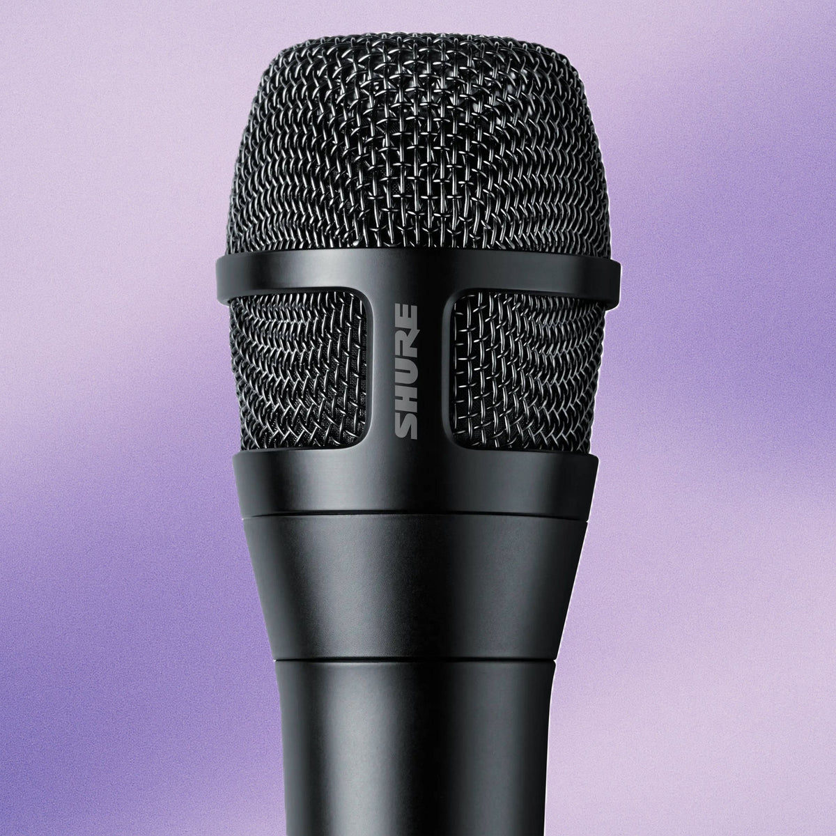 Close up view of Shure Nexadyne 8 Vocal Microphone Cardioid on purple background
