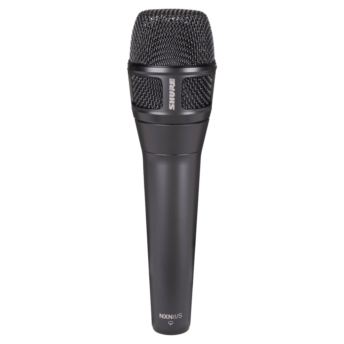 Front view of Shure Nexadyne 8 Vocal Microphone Supercardioid on white background