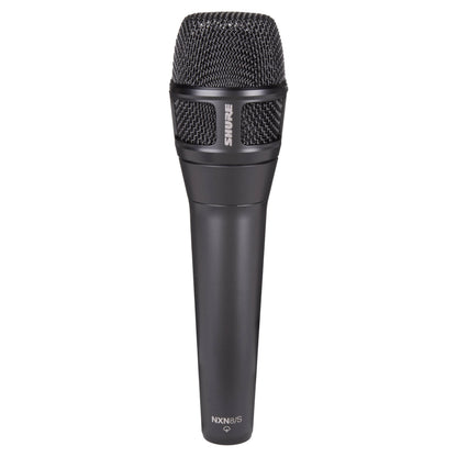 Front view of Shure Nexadyne 8 Vocal Microphone Supercardioid on white background